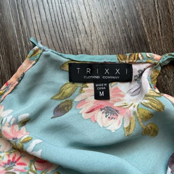 TRIXXI Floral Sleeveless Dress in Blue - Picture 3 of 3